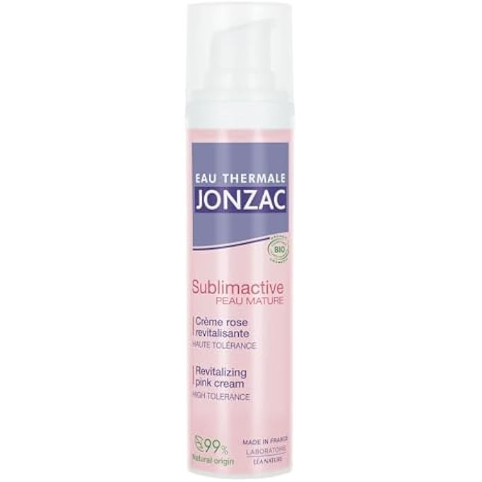JONZAC EAU THERMALE REVITALISING PINK CREAM - SUBLIMACTIVE FOR MATURE SKIN | REACTIVATES SHINE - RESTORES - COMPRESSES - STRENGTHENS | SHAPES FACE CONTOURS | DULL SKIN | 99% NATURAL - Image 1